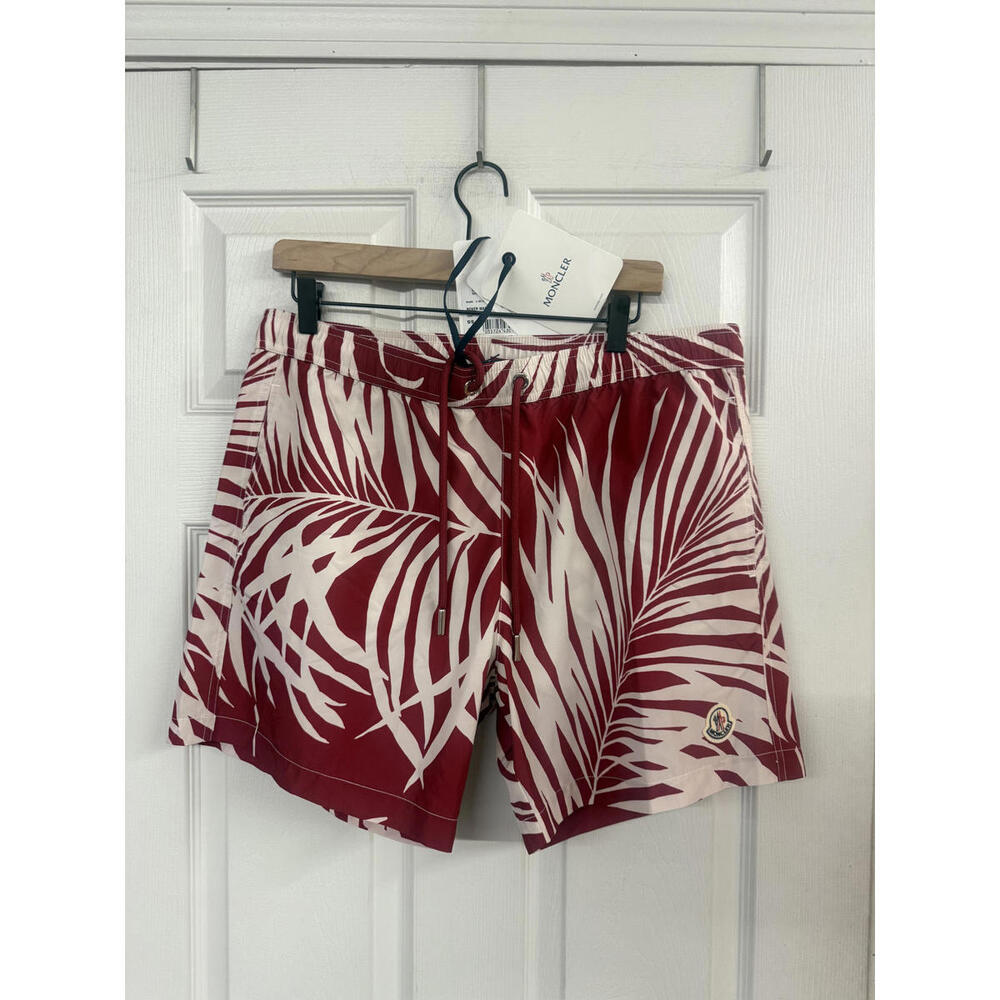 Moncler Men’s Swim Shorts Red Pattern Size XL